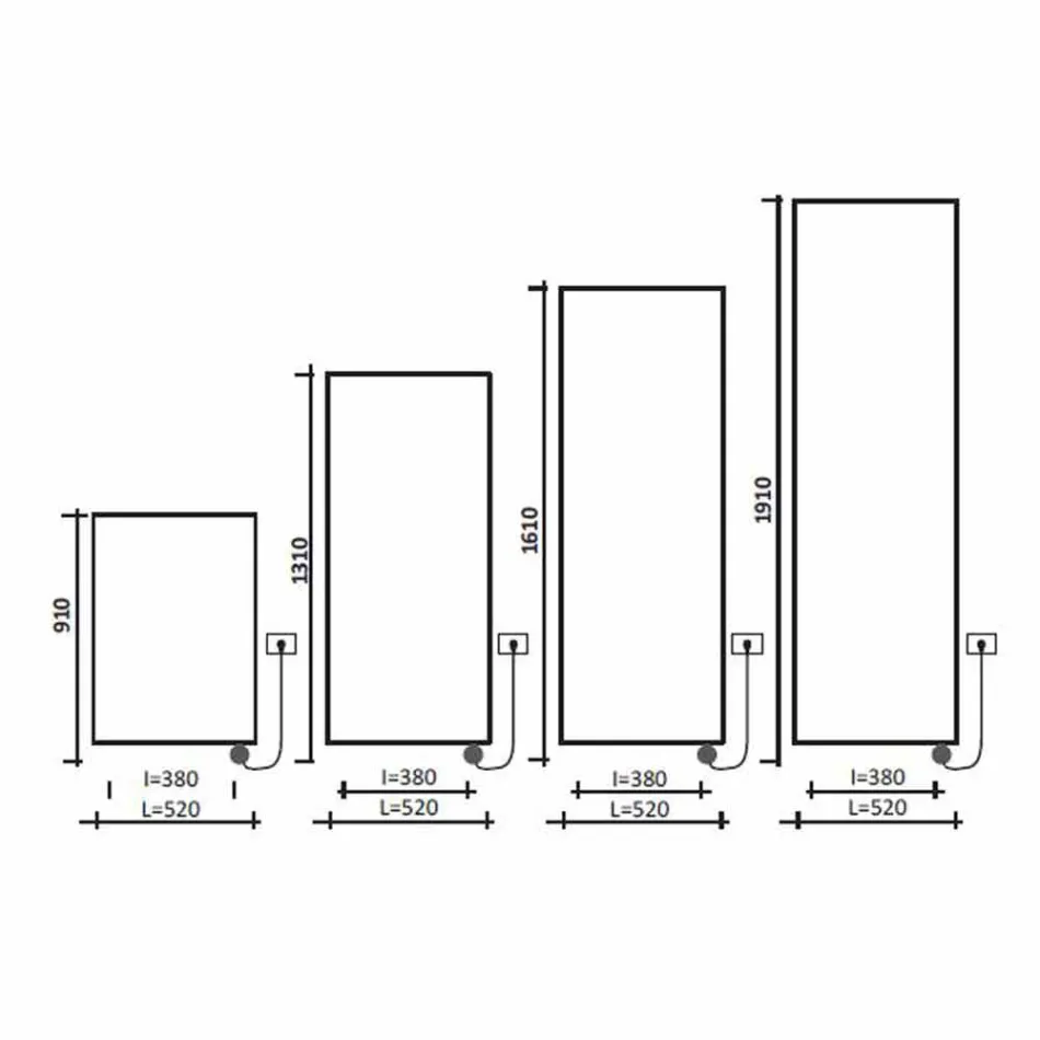 Radiador de pared moderno de placa radiante eléctrica hasta 1000 W - Doblado Viadurini