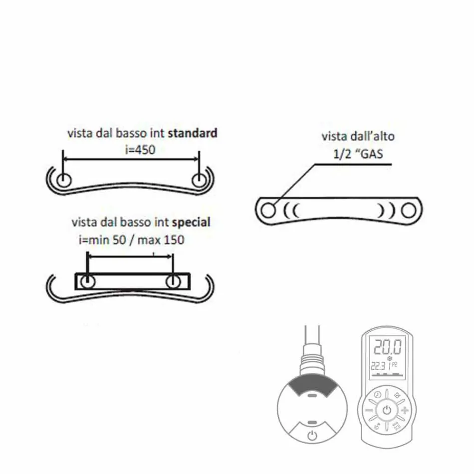 Radiador de pared moderno de placa radiante eléctrica hasta 1000 W - Doblado Viadurini
