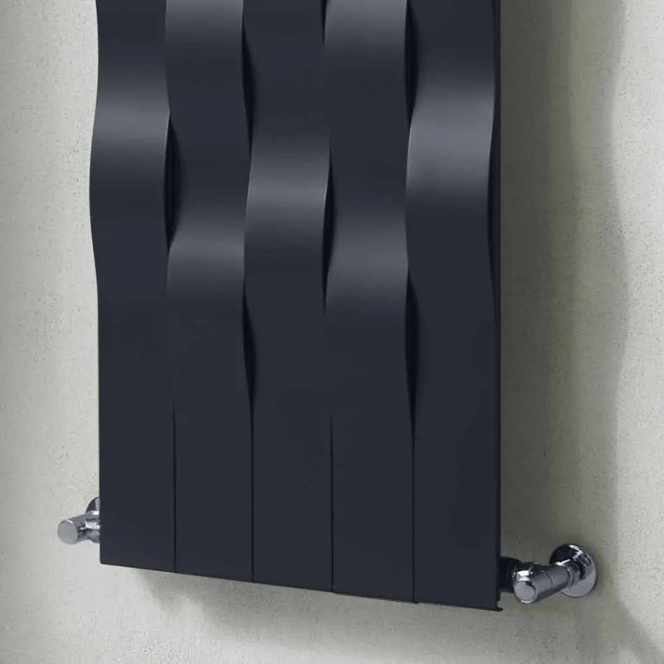 Placa radiante de acero de diseño vertical de 5 barras de hasta 1003 vatios - River Viadurini