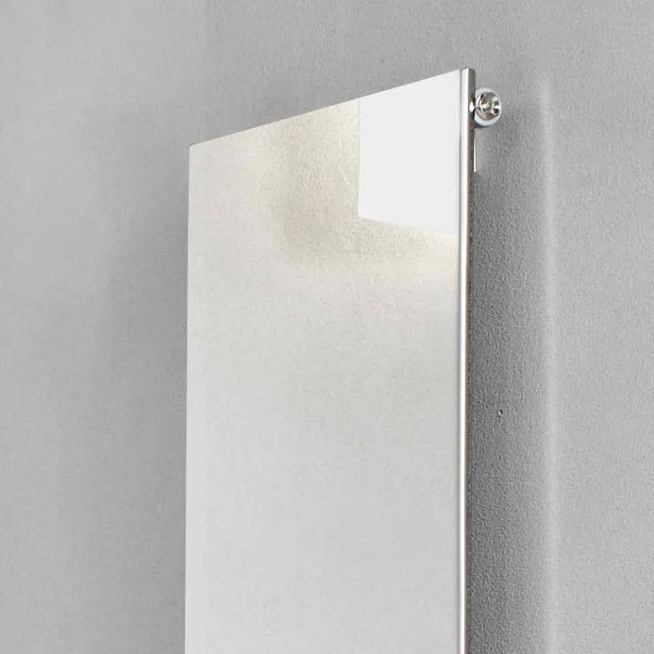 Placa Radiante Eléctrica Vertical en Acero Inoxidable Diseño Reflex 1000 W - Hielo Viadurini