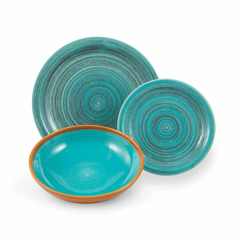 Planchas de colores y modernas 18 piezas en gres Servicio completo de mesa - Egadi Viadurini