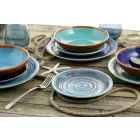 Planchas de colores y modernas 18 piezas en gres Servicio completo de mesa - Egadi Viadurini