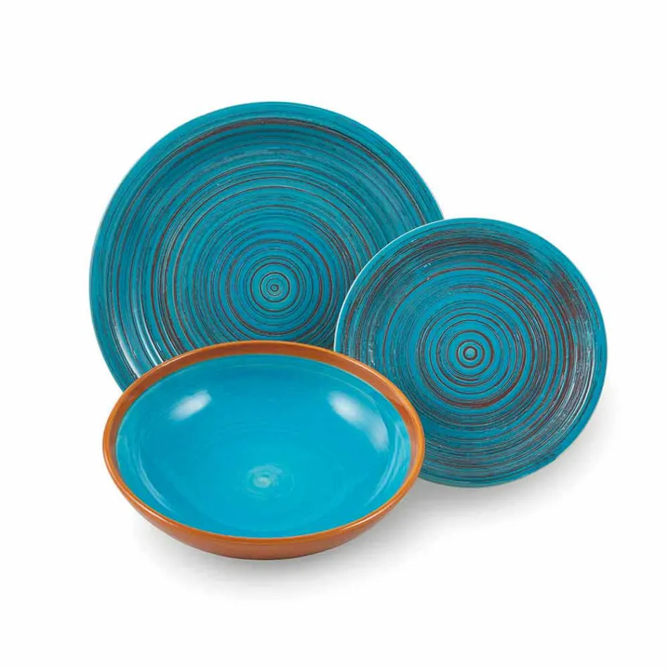 Planchas de colores y modernas 18 piezas en gres Servicio completo de mesa - Egadi Viadurini