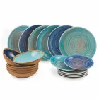 Planchas de colores y modernas 18 piezas en gres Servicio completo de mesa - Egadi Viadurini