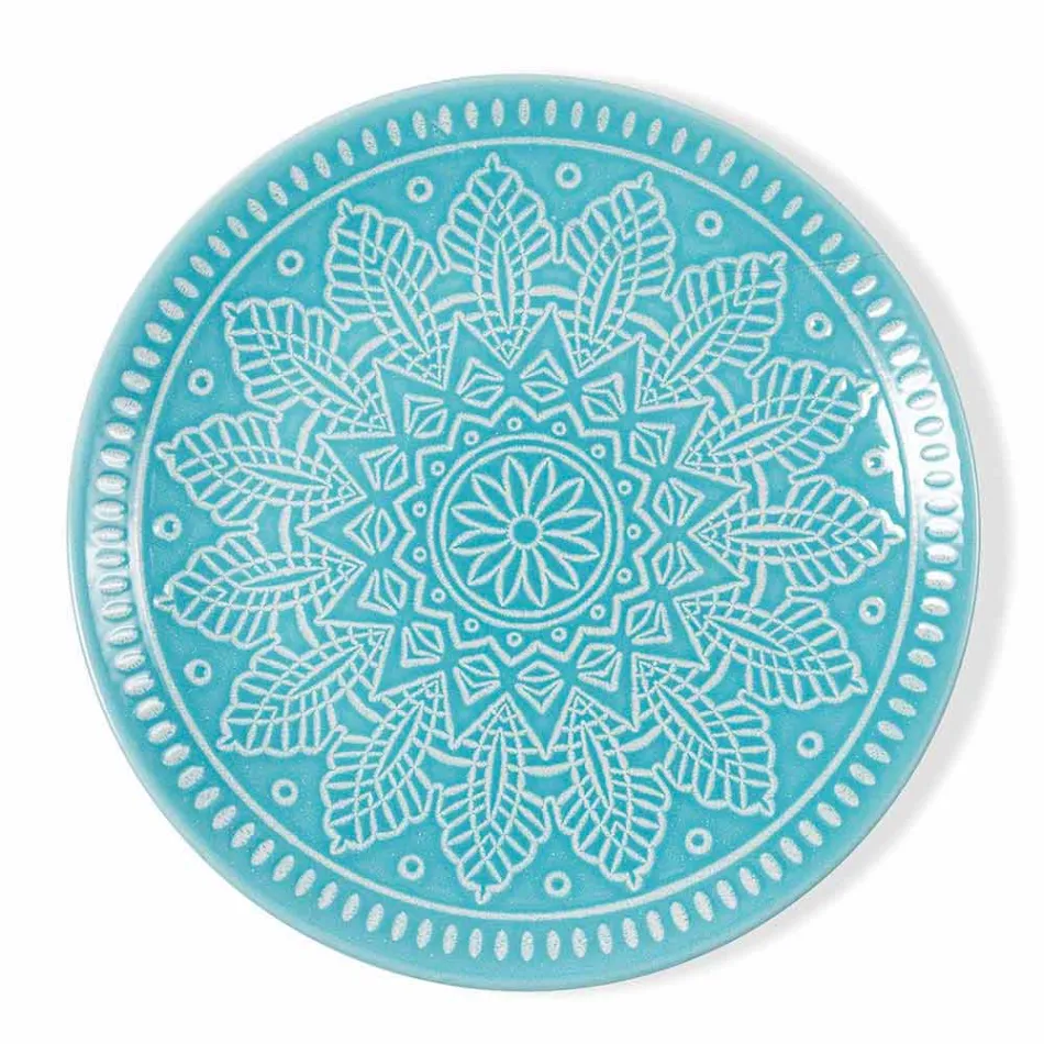 Platos Modernos de Color 18 Piezas Servicio Completo de Mesa en Gres - Creta Viadurini