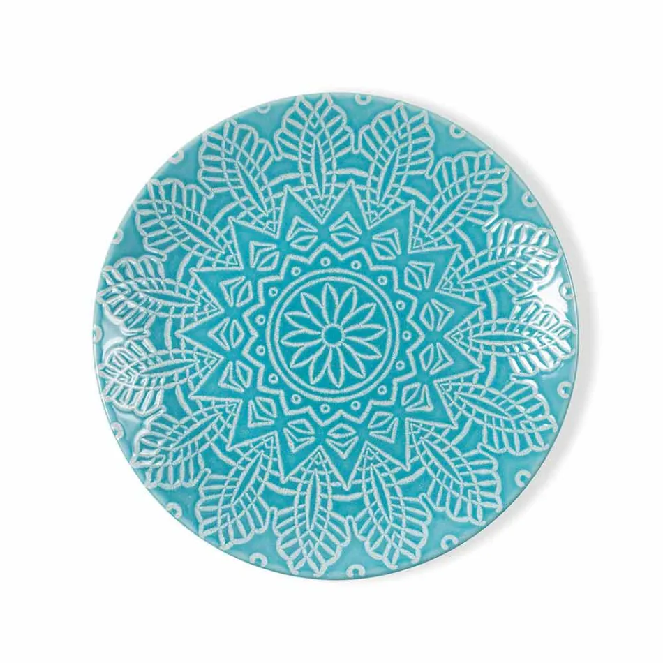 Platos Modernos de Color 18 Piezas Servicio Completo de Mesa en Gres - Creta Viadurini