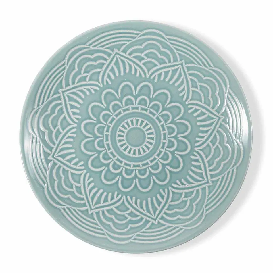 Platos Modernos de Color 18 Piezas Servicio Completo de Mesa en Gres - Creta Viadurini