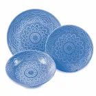 Platos Modernos de Color 18 Piezas Servicio Completo de Mesa en Gres - Creta Viadurini