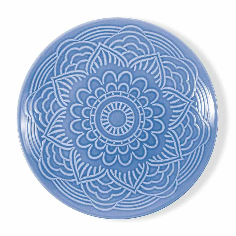 Platos Modernos de Color 18 Piezas Servicio Completo de Mesa en Gres - Creta Viadurini