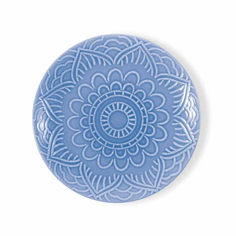 Platos Modernos de Color 18 Piezas Servicio Completo de Mesa en Gres - Creta Viadurini