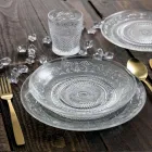 Platos De Vidrio Transparente Lujo Decoración Clásica 18 Piezas - Palazzo Viadurini
