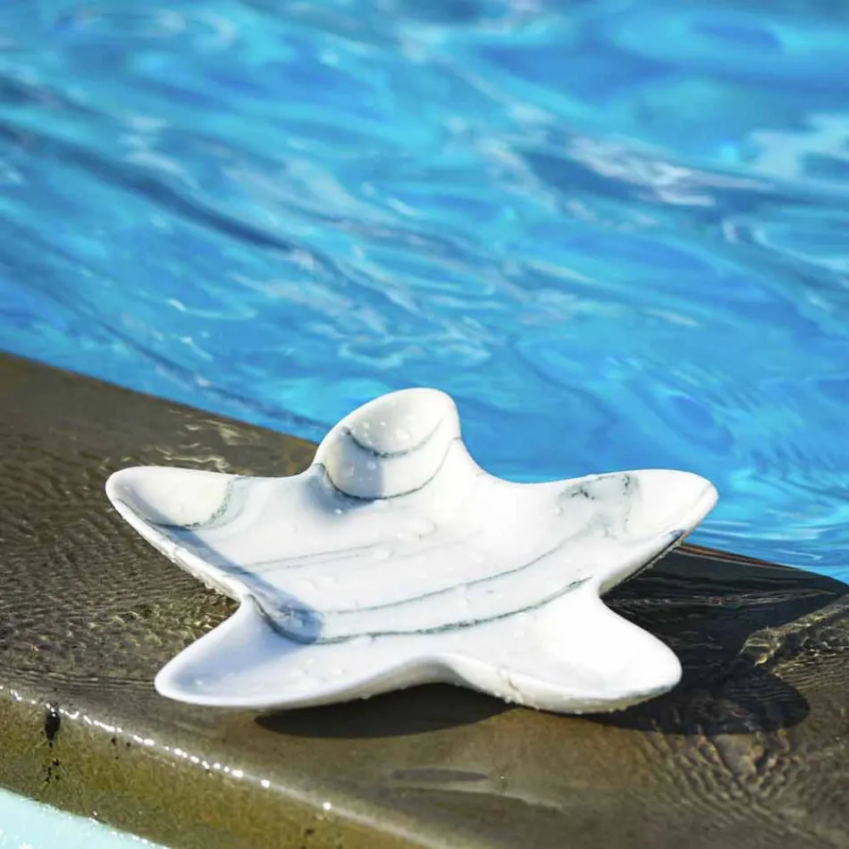 Platillo de mármol moderno en forma de estrella de mar Made in Italy - Ticcio Viadurini