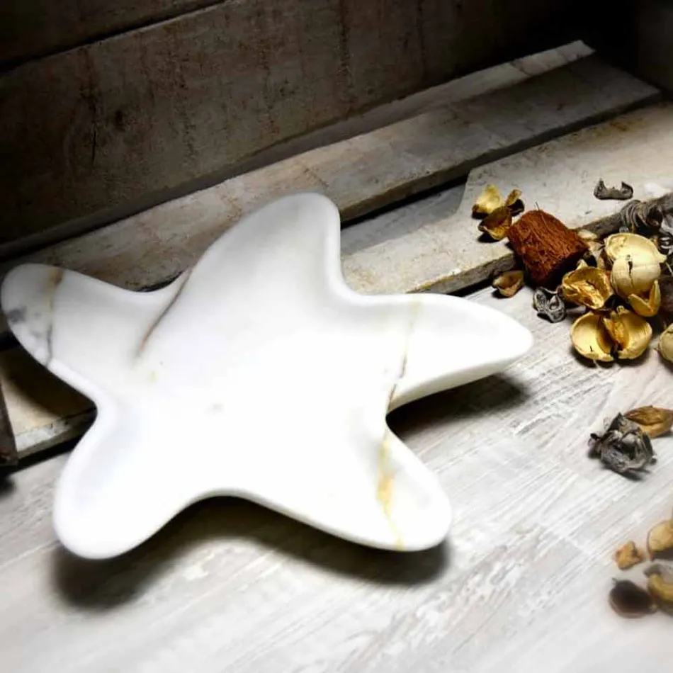 Platillo de mármol moderno en forma de estrella de mar Made in Italy - Ticcio Viadurini