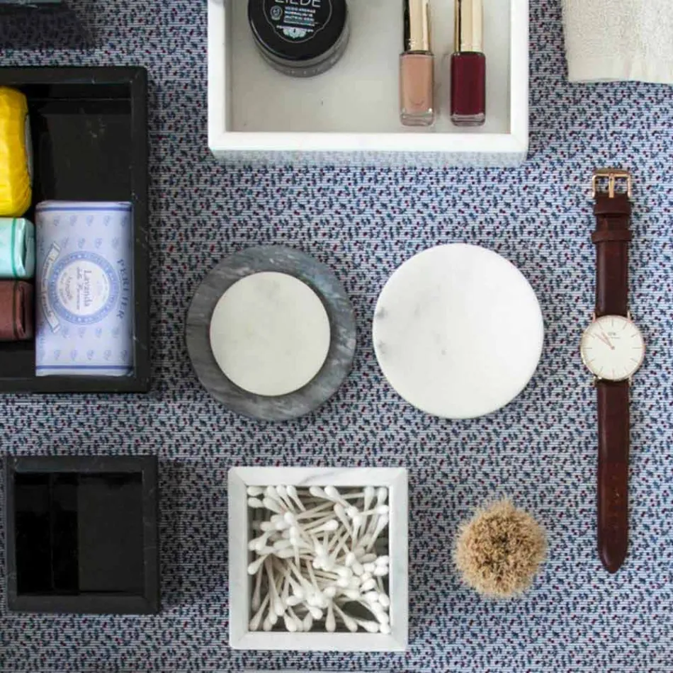 Jabonera de mármol blanco de Carrara hecha en Italia - Sismo Viadurini