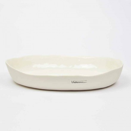 Plato de servicio ovalado de porcelana blanca de diseño de lujo - Arcimaesta Viadurini