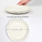 Plato de servicio redondo italiano de lujo de porcelana blanca - Arcimaesta Viadurini