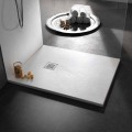 Plato de ducha de diseño moderno en resina efecto piedra 100x70 - Domio