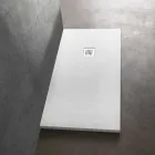 Plato de ducha moderno rectangular 160x80 en resina efecto piedra - Domio Viadurini