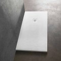 Plato de ducha moderno rectangular 160x80 en resina efecto piedra - Domio