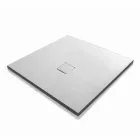 Plato de ducha cuadrado 80x80 cm resina blanca efecto terciopelo - Estimo Viadurini