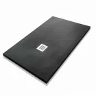 Plato de ducha rectangular 140x80 de resina con rejilla de acero - Domio Viadurini