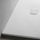 Plato de ducha rectangular 140x90 cm resina blanca efecto terciopelo - Estimo Viadurini