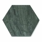 Plato de servicio hexagonal en mármol negro o verde con corcho 4 piezas - Ludivine Viadurini