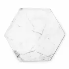 Plato de diseño hexagonal en mármol blanco de Carrara hecho en Italia - Sintia Viadurini