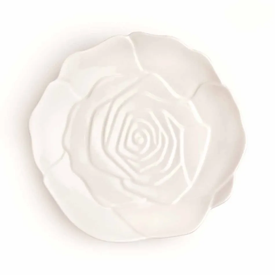 Plato de porcelana de 12 piezas, elegante, decorado a mano - Rafiki Viadurini