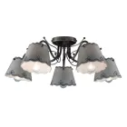 Lámpara de Techo con 3 o 5 Luces en Cerámica Efecto Bordado Pintada a Mano - Ravenna Viadurini