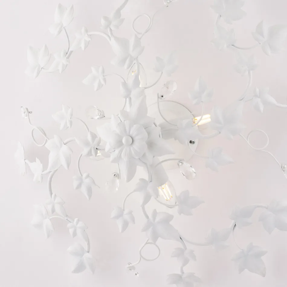 Lámpara de techo de metal y cristal de 6 luces para interiores de estilo sofisticado – Orchidea Viadurini