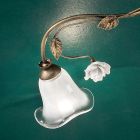 Lámpara de techo vintage de 6 luces en hierro, vidrio y rosas de cerámica - Siena Viadurini