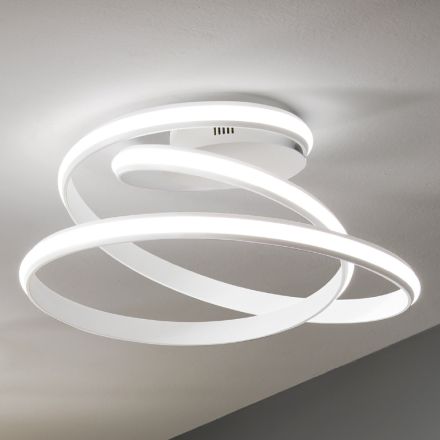Lámpara de techo LED de metal pintado en blanco de diseño moderno - Rivolta Viadurini