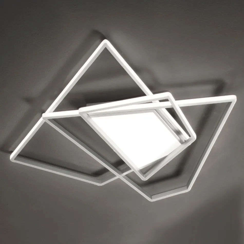 Lámpara de pared LED regulable en metal dorado o plateado - Galáctica Viadurini