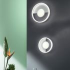 Lámpara de pared LED en metal con difusor perimetral - Carmelino Viadurini