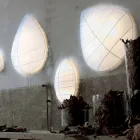 Lámpara de pared en metal y diseño de licra blanca en 3 dimensiones - Follaje Viadurini