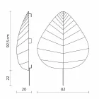 Lámpara de pared en metal y diseño de licra blanca en 3 dimensiones - Follaje Viadurini