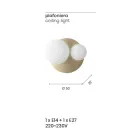 Lámpara de pared de vidrio soplado con estructura metálica - Swallow Viadurini