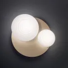 Lámpara de pared de vidrio soplado con estructura metálica - Swallow Viadurini