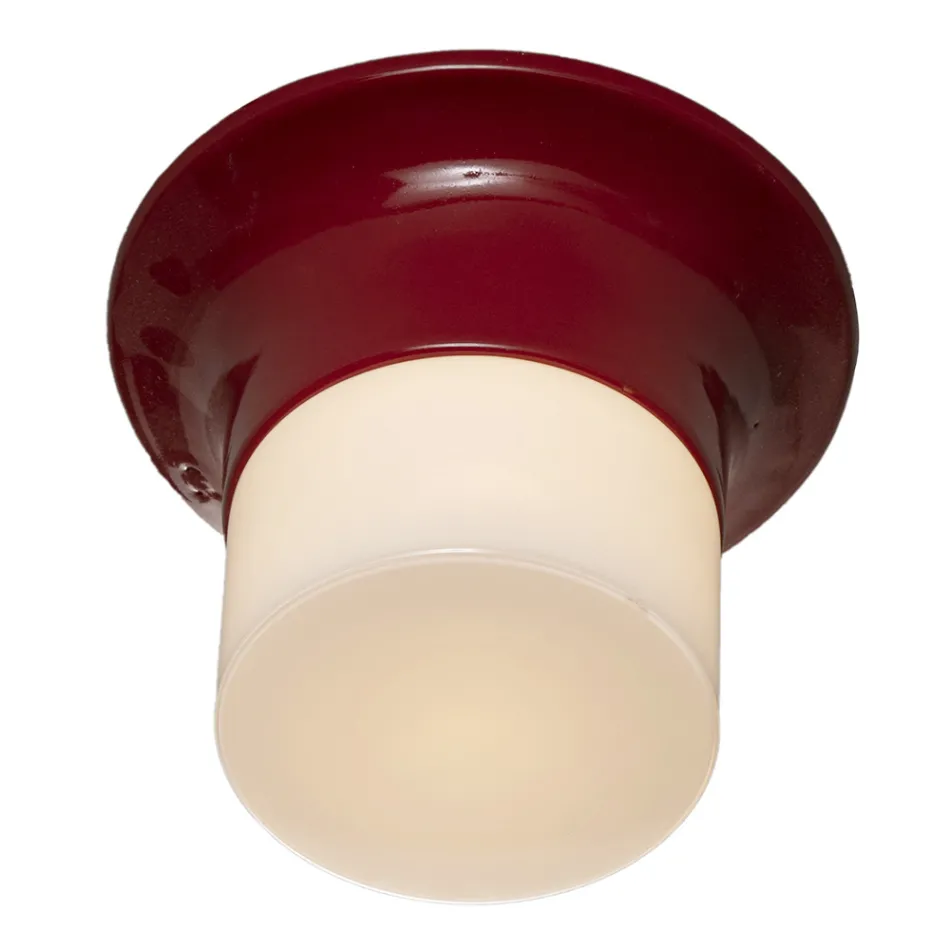 Lámpara de techo de exterior hecha a mano en mayólica Made in Italy - Toscot Swinger Viadurini