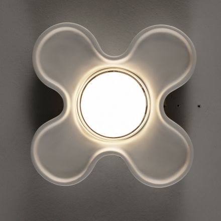 Lámpara de techo artesanal en cerámica y aluminio Made in Italy - Toscot Clover Viadurini