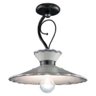 Lámpara de Techo Artesanal en Cerámica Efecto Bordado Pintada a Mano - Ravenna Viadurini