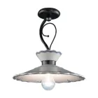 Lámpara de Techo Artesanal en Cerámica Efecto Bordado Pintada a Mano - Ravenna Viadurini