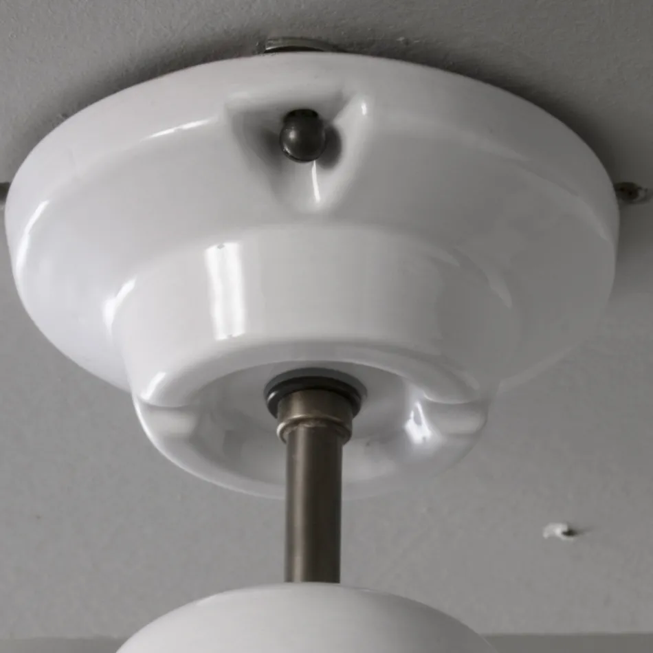 Lámpara de techo artesanal en mayólica y aluminio Made in Italy - Toscot Battersea Viadurini