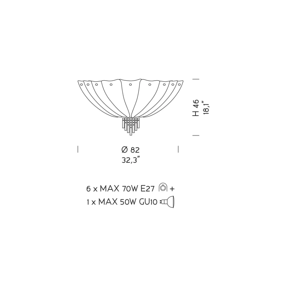 Lámpara de techo veneciana hecha a mano en vidrio y metal Made in Italy - Fabiana Viadurini