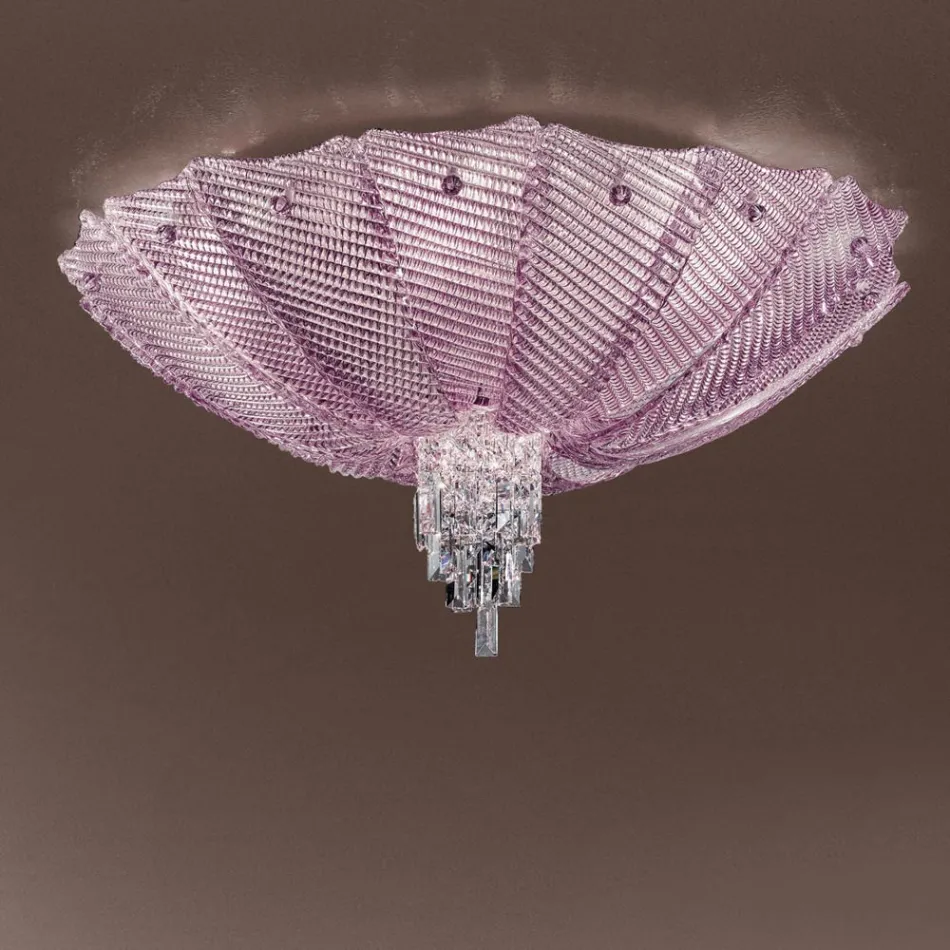 Lámpara de techo veneciana hecha a mano en vidrio y metal Made in Italy - Fabiana Viadurini