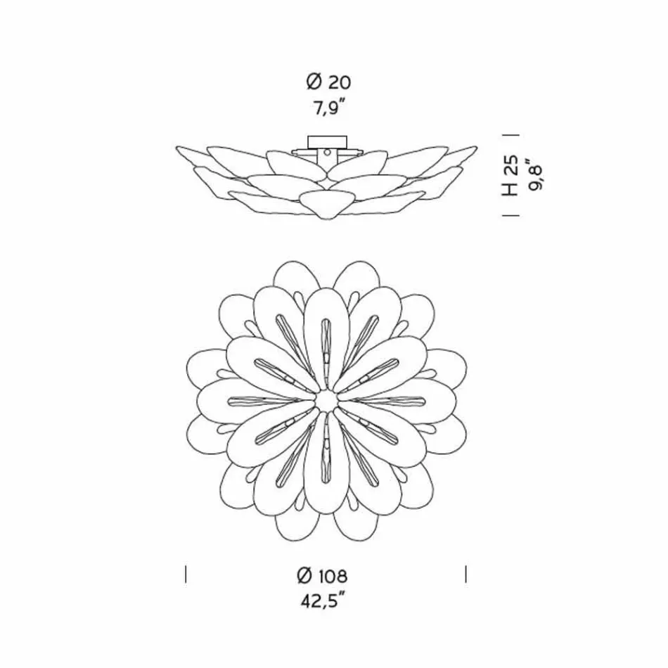 Lámpara de techo artesanal de vidrio veneciano ahumado, Made in Italy - Minos Viadurini