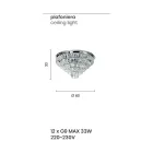 Lámpara de techo clásica en metal plateado y colgantes de cristal - Jerome Viadurini