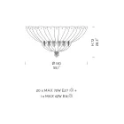 Plafón clásico en Venecia cristal y metal Made in Italy - Fabiana Viadurini