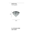 Lámpara de techo clásica de metal dorado y colgantes de cristal de lujo - Jerome Viadurini